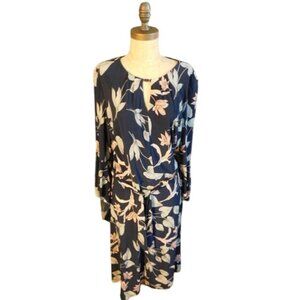 Ralph Lauren Size 14 STRETCH Print Vneck 3/4 Sleeve Dress NWT $145